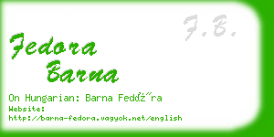 fedora barna business card